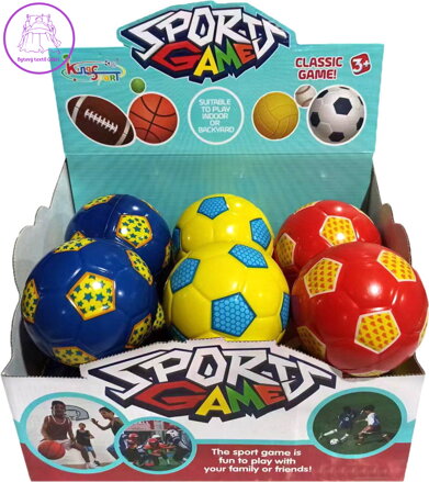 Míček 10cm fotbalový balon mini kopačák s potiskem 3 barvy