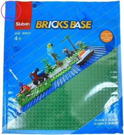 SLUBAN Základní deska zelená 25x25cm podložka na stavění pro stavebnice