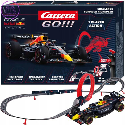CARRERA Autodráha GO!!! F1 Challenger 6m 203x75cm 1 dráha na trafo