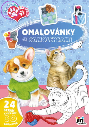 JIRI MODELS Omalovánky A4 se samolepkami Štěňátka a koťátka