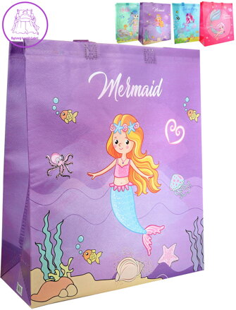 Taška dárková plastová mořská panna 32x36x12cm 4 druhy