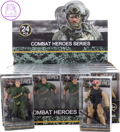 Voják se zbraní 9cm akční postavička Combat Heroes 2 druhy v krabičce