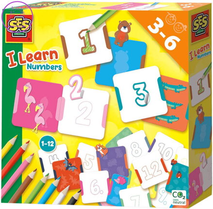 SES CREATIVE Nauč se počítat zvířátka kreativní set s pastelkami