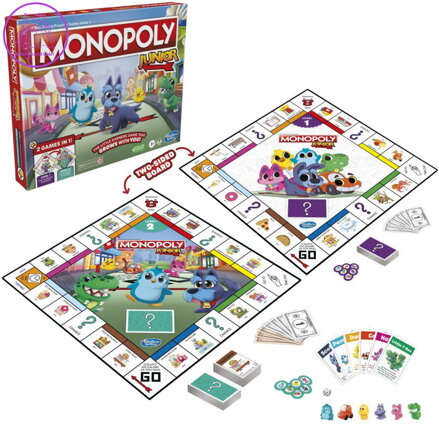 HASBRO Hra MONOPOLY Junior 2v1 CZ *SPOLEČENSKÉ HRY*