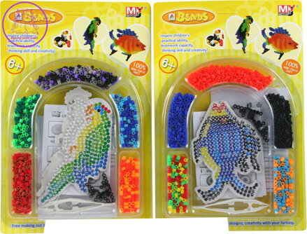 Zažehlovací korálky zvířátka kreativní sada na kartě 2 druhy