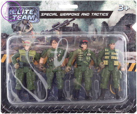 Vojáci elitní tým army figurky set 4ks na kartě plast