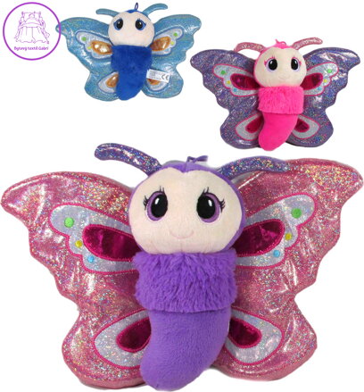 PLYŠ Motýlek baby třpytivý 20cm 3 barvy *PLYŠOVÉ HRAČKY*
