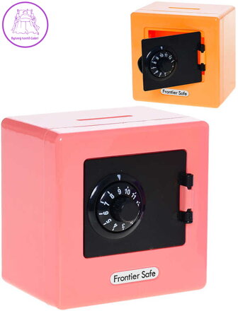 Pokladnička trezor 9cm dětská kasička s odemykáním na číselný kód 4 barvy plast