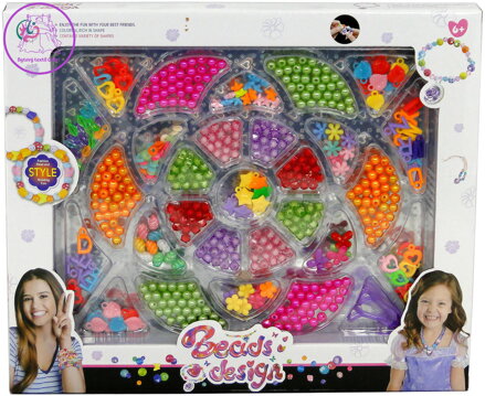 Korálky navlékací s přívěsky kreativní set výroba dětská bižuterie