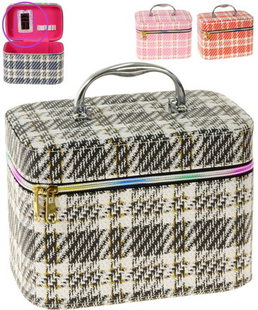 Kufřík dětský kosmetický vel. L se zrcátkem na zip 4 barvy