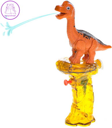 Pistole dětská vodní stříkací brontosaurus 23cm se zásobníkem na vodu plast