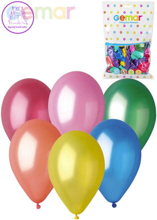 GEMAR Balónek nafukovací 26cm Metalický různé barvy 1ks