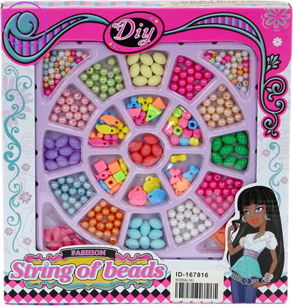 Korálky navlékací kreativní set s přívěsky výroba dětská bižuterie