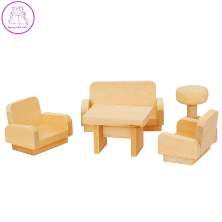DŘEVO Obývací pokoj nábytek pro panenky *DŘEVĚNÉ HRAČKY*