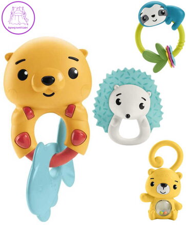 FISHER PRICE Chrastítko baby zvířátko pro miminko 4 druhy plast