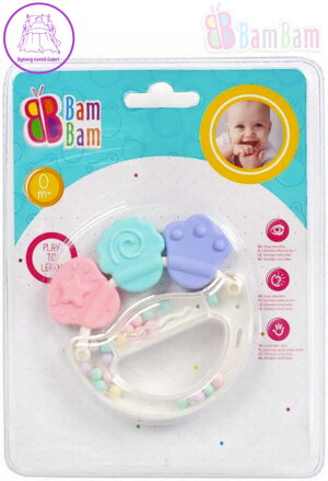 BAM BAM Baby chrastítko ZVONEK kousátko pro miminko