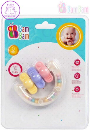 BAM BAM Baby chrastítko TVARY kousátko pro miminko