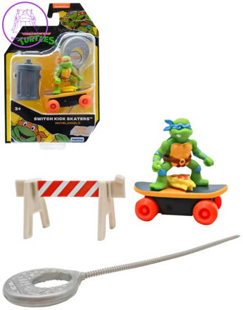 Želvy Ninja figurka triková na skateboardu samostabilizační na natažení 4 druhy