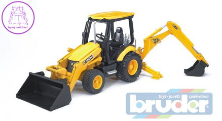 BRUDER 02427 (2427) Traktor JCB MIDI - čelní nakladač + bagr