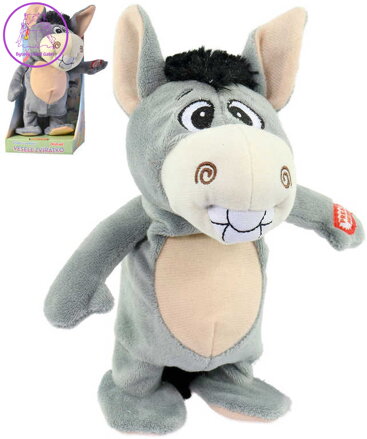 PLYŠ Oslík 22cm opakuje slova chodí na baterie Zvuk