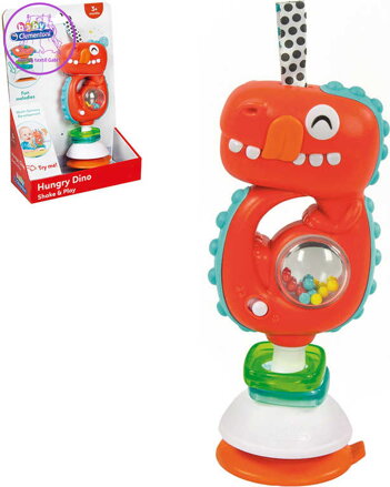 CLEMENTONI Baby chrastítko dinosaurus s přísavkou na baterie Světlo Zvuk