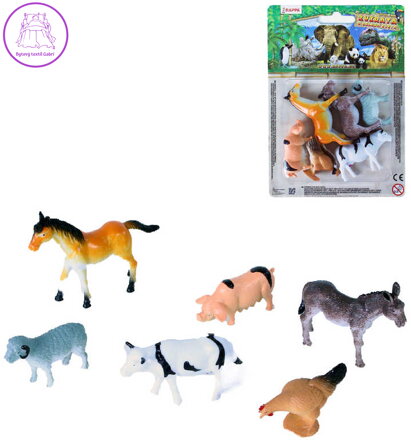 Zvířata domácí farma 5-6cm plastové figurky zvířátka set 6ks blistr