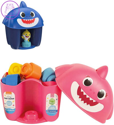 CLEMENTONI CLEMMY BabyShark kostky 6ks s figurkou v kyblíku pro miminko