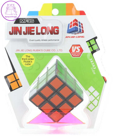 Hra hlavolam kostka rubikova 3x3x3 se stojánkem plast blister