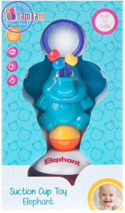 BAM BAM Chrastítko slon s přísavkou plast pro miminko