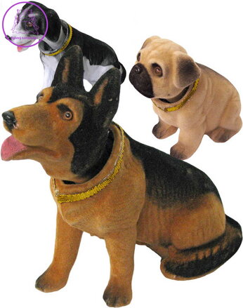 Pejsek s kývací hlavou 11-13cm dekorace různé druhy fliška