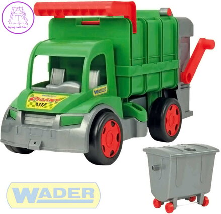 WADER Auto funkční Gigant popeláři 65cm zelený set s kontejnerem plast