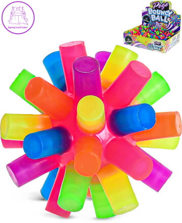 Hopík barevný míček 8cm ježek s výstupky na baterie Světlo