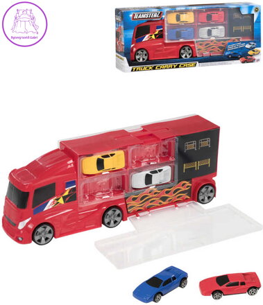 Teamsterz přeprava aut set nákladní auto tahač / kufřík 2v1 + 4 autíčka