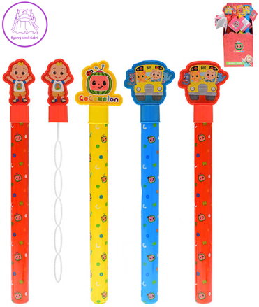 Bublifuk meč Cocomelon 37cm dětský bublifukovač 3 druhy 3 barvy