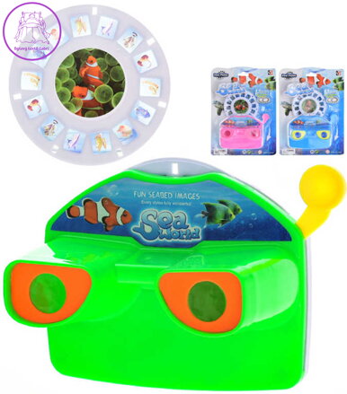 Foťák s promítáním zvířátka mořský svět set se 2 stereo kotoučky plast 3 barvy