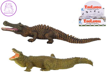 Zvířata krokodýl 21-23cm plastové figurky zvířátka 2 druhy
