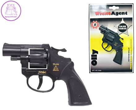 Kapslovka Olly 13cm dětská zbraň na kapslíky "8" na kartě plast