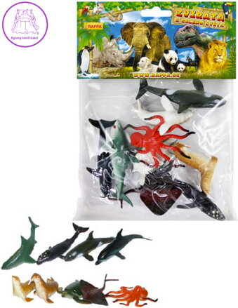 Zvířátko mořské gumové 5-8cm různé druhy set 10ks v sáčku