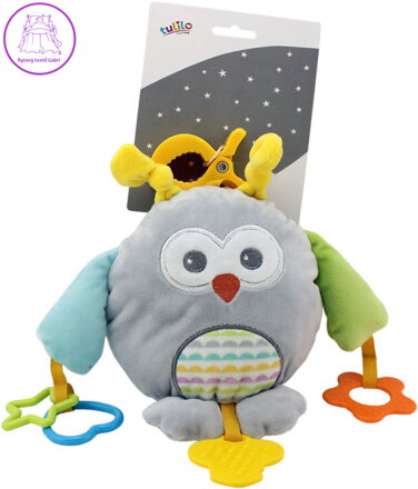 PLYŠ Sova baby 18cm s klipem a kousátky *PLYŠOVÉ HRAČKY*