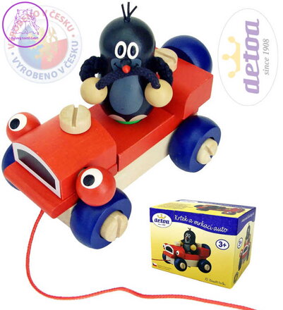 DETOA  KRTEK a mrkací auto s Krtečkem * DŘEVĚNÉ HRAČKY *