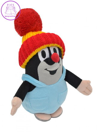 MORAVSKÁ ÚSTREDNA Krtek 20 cm, kalhotky, kulich červeno-žlutý, plyšová hračka