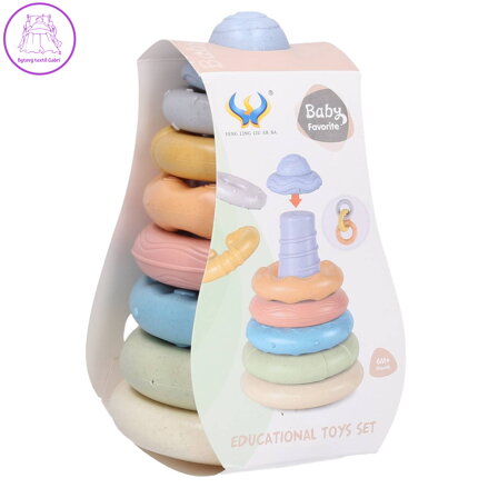 Věž kroužky na tyčce 20cm