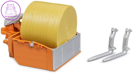 BRUDER 02353 Nakládací box na traktor set s vidlemi a balíkem slámy