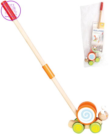 BINO DŘEVO Jezdík šnek na tyči *DŘEVĚNÉ HRAČKY*