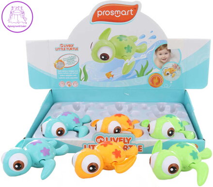Želvička baby plavající do vany natahovací 12cm do vody 3 barvy plast