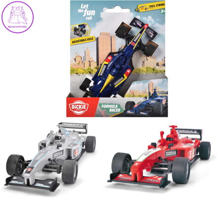 DICKIE Auto formule natahovací na šňůrku 14cm závodnička 3 barvy plast