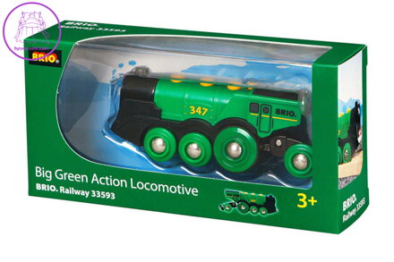 BRIO Lokomotiva elektrická zelená na baterie doplněk k vláčkodráze Světlo Zvuk