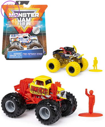 SPIN MASTER Auto terénní Monster Jam 1:64 off-road velká kola set s jezdcem kov