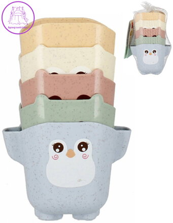 BAM BAM Baby kelímky do vody zvířátka s přísavkou do vany set 5ks pro miminko