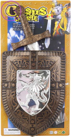 Rytíř set dětský meč + štít plast na kartě